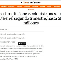 El importe de fusiones y adquisiciones aumenta un 16% en el segundo trimestre, hasta 28.876 millones